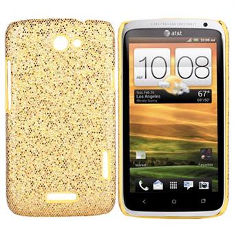 Glittrigt HTC ONE X skal (guld)