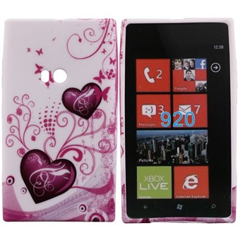 Motiv Silikonskydd för Lumia 920 (Double Heart)