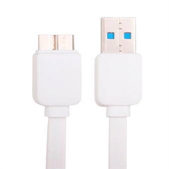 Flat USB 3.0 Charge / Sync-kabel 1M (vit)
