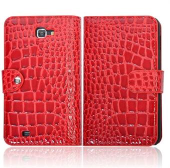 Samsung Note-fodral med krokodillook (röd)