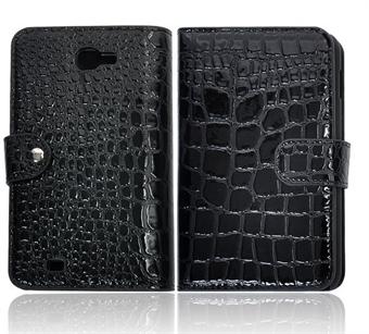 Samsung Note-fodral med krokodillook (svart)