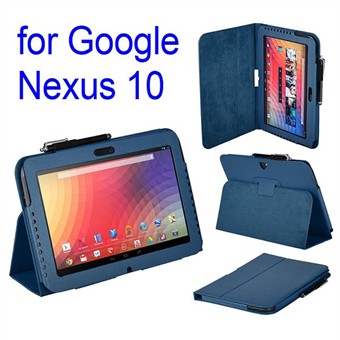Google Nexus 10 läderfodral för surfplatta (mörkblå)