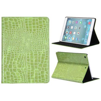 Crocodile iPad Air 1 läderfodral (grön)