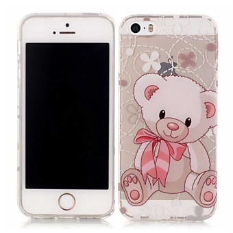 Sommartid silikonöverdrag transparent M. mönster iPhone 5 / iPhone 5S / iPhone SE 2013 rosa björn