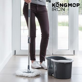 Roterande golvmopp med hink - King Mop Iron