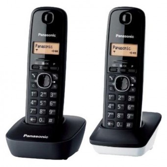 Trådlös telefon Panasonic KX-TG1612SP1 Svartvit (2 st)