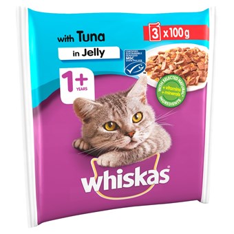 Whiskas 1+ Kattpåse - Tonfisk i Gelé - 3 x 100 gram