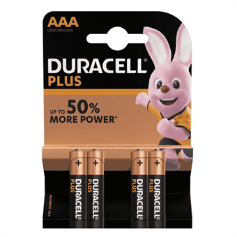 Duracell Plus Power alkaliskt AAA-batteri - 4 st.