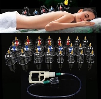 Massagekoppar för Vakuummassage - Kinesisk koppningsterapi - m/ Vakuumpump