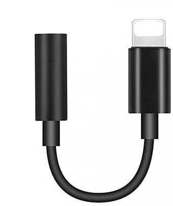 iPhone / iPad Lightning för 3,5 mm hörluradapter - svart