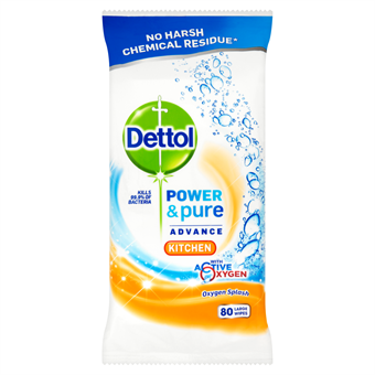 Dettol Anti Bacterial - Citrus Power & Pure Kitchen Cleaning Wipes 30 st
