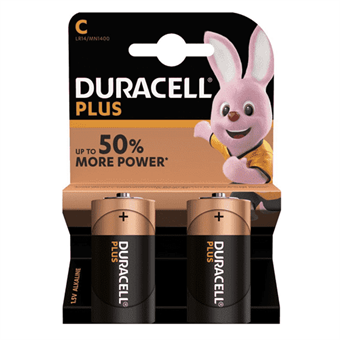 Duracell Plus Power alkaliskt C-batteri - 2 st.