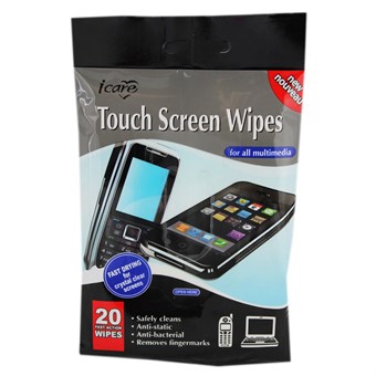 ICare Touch Screen - Antibakteriella rengöringsservetter - 20 st.