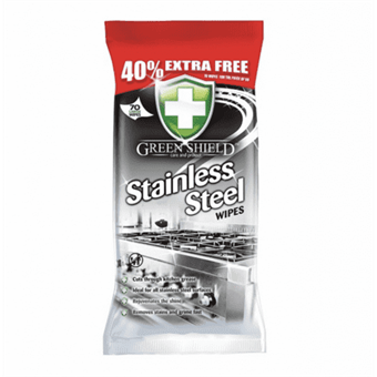 Green Shield Stainless Steel Rengöringsservetter för Rostfritt Stål - 70 st