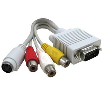 VGA till TV S-Video RCA AV 3 adapterkabel för PC/laptop (15cm)