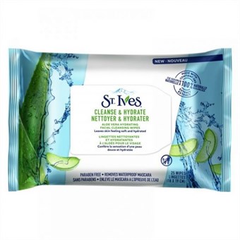 St. Ives Cleanse & Hydrate Wipes - Fuktgivande våtservetter - 25 st.