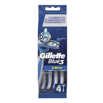 Gillette Blue3 Enkla engångsskrapor - 4 st.