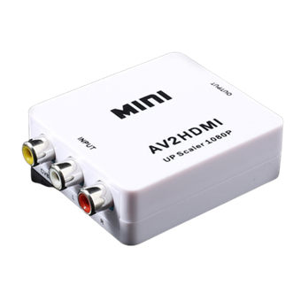 Mini Full HD 1080P AV CVBS till HDMI Adapter - Vit