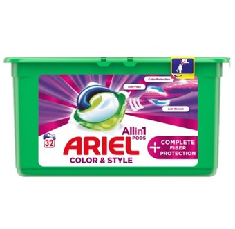 Ariel Allin1 Tvättflikar - Färg & Stil - 32 st. - Komplett fiberskydd