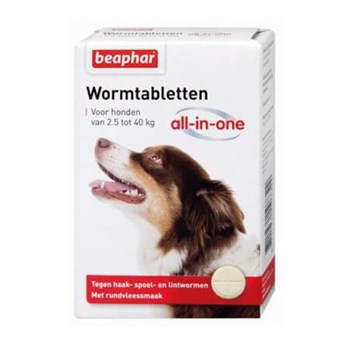 Beaphar Worm Cure for Dogs - Allt-i-ett - 2,5-40 kg - 4 st.