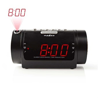 Digital klockradio med väckarklocka och projektor | 0,9" LED | FM | Dubbelt larm | Snooze