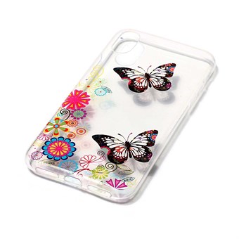Fin designöverdrag i mjuk TPU-plast för iPhone X / Xs - Fjärilar