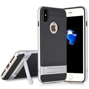 High Fashion Stander Cover i TPU för iPhone X / iPhone Xs - Silver