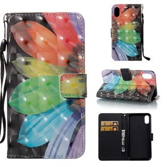 Star Light Case med korthållare för iPhone X / iPhone Xs - Rainbow Flower