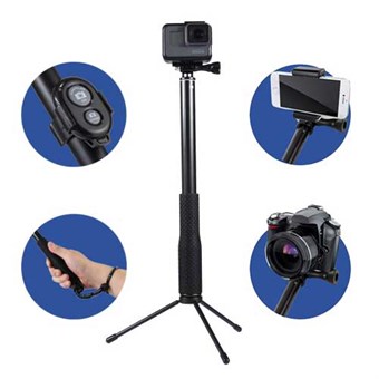 Monopod/ Selfie Rod/ Tripod & Remote Set för Smartphone/GoPro