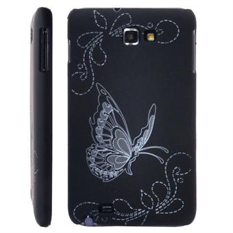 Galaxy Note Butterfly skal (svart)
