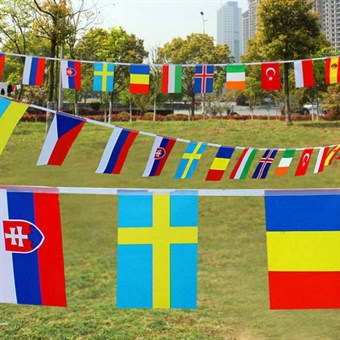 Flaggvakt med 50 länder flagga