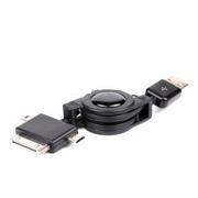 3in1 infällbar kabel Apple / Micro USB