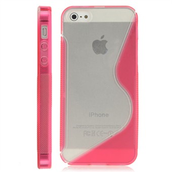 iPhone 5 / iPhone 5S / iPhone SE 2013 - Line plastkåpa M silikonsidor (röd)