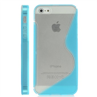 iPhone 5 / iPhone 5S / iPhone SE 2013 - Line plastkåpa M silikonsidor (blå)