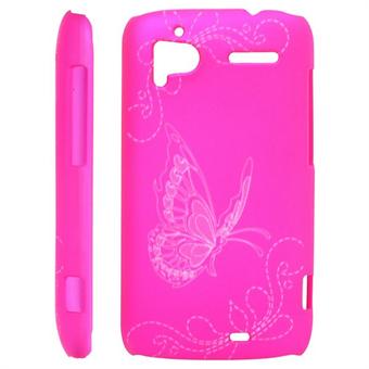 Butterflies Cover för HTC Sensation (Hot Pink)