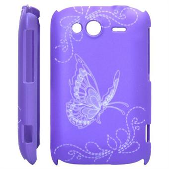 HTC Wildfire S Butterfly skal (lila)