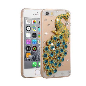 Luxuz Bling bling överdrag iPhone 5 / iPhone 5S / iPhone SE 2013 - Peacock