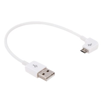 Armbåge Micro USB till USB 2.0 Kabel 0,20 Meter - Vit