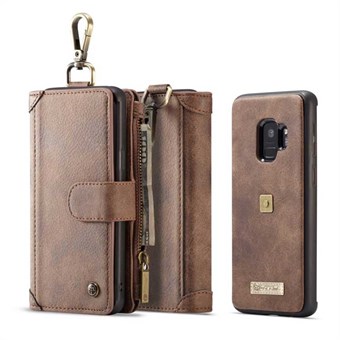 CaseMe multifunktionell plånbok med magnetiskt plastfodral till Samsung Galaxy S9 - Brun