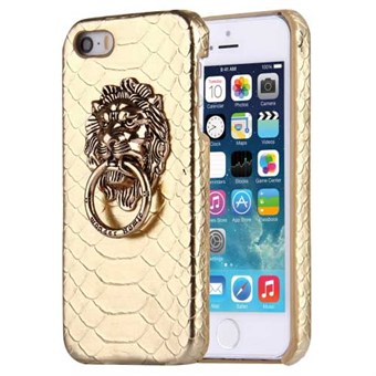 Snakeskin läderöverdrag iPhone 5 / iPhone 5S / iPhone SE 2013 - Guld