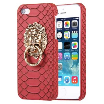 Snakeskin läderöverdrag iPhone 5 / iPhone 5S / iPhone SE 2013 - Röd