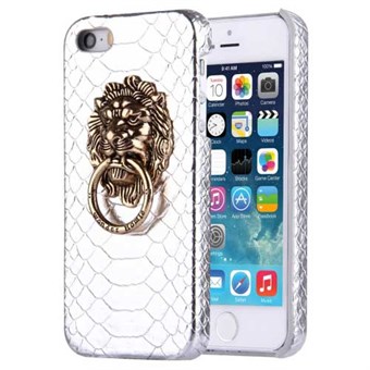 Snakeskin läderöverdrag iPhone 5 / iPhone 5S / iPhone SE 2013 - Silver