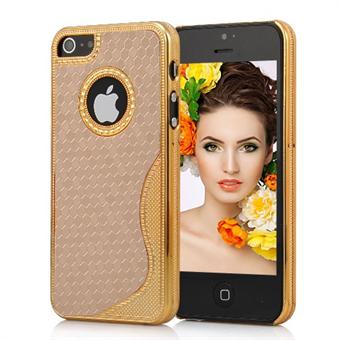 Snakeskin Look Cover Duo Color iPhone 5 / iPhone 5S / iPhone SE 2013 (guld, beige)