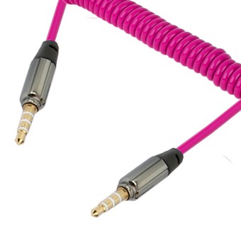 Tvinnad 3,5 mm Audio AUX-kabel 15 cm - 150 cm - Magenta