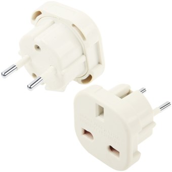 UK till DK Converter / Adapter - Vit
