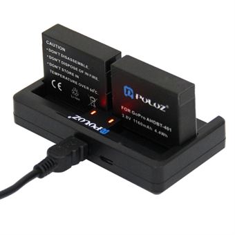 Puluz® Dual Dock laddare för HERO 3/3+/4