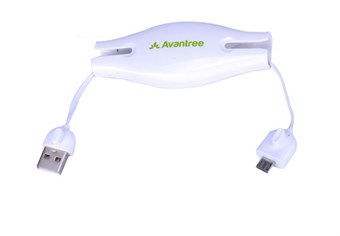 Avantree Viva Micro Retractable Sync Laddningskabel (Vit)