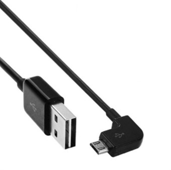 Elbow Micro USB till USB 2.0 Kabel 5 meter - Svart