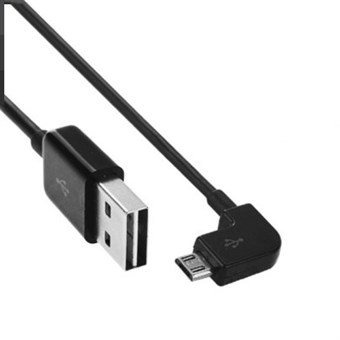 Elbow Micro USB till USB 2.0 Kabel 1 meter - Svart