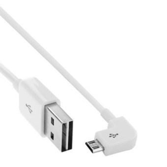 Armbåge Micro USB till USB 2.0 Kabel 1 Meter - Vit